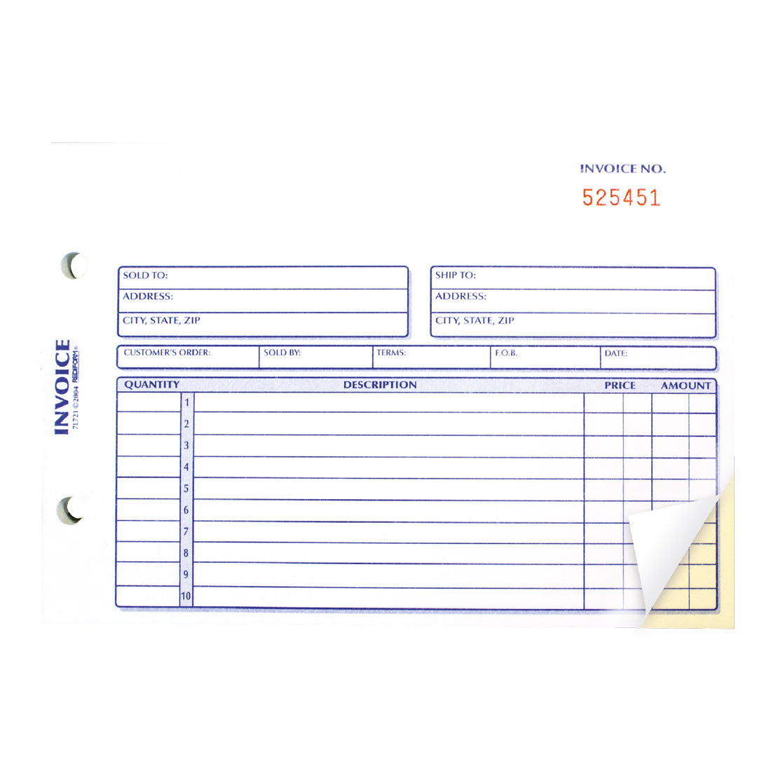 Invoice Book 7L721