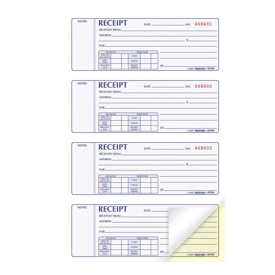 Money Receipt Book 8L806