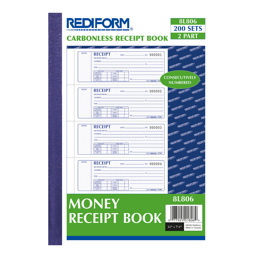 Money Receipt Book 8L806