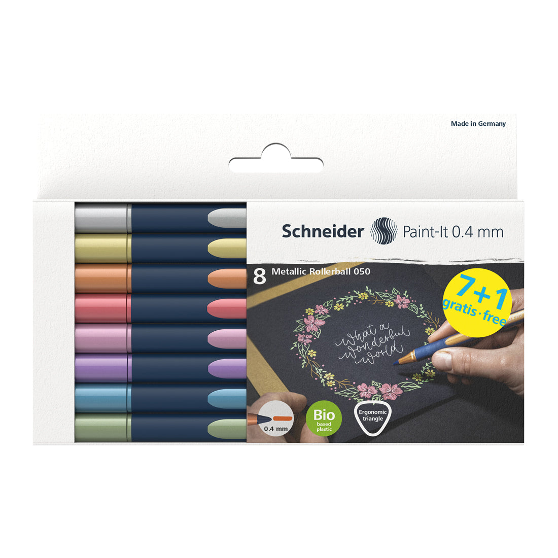 Paint-It 050 Metallic Rollerballs 0.4mm, Wallet 8 pieces - AssortedPaint-It 050 Metallic Rollerball 0.4mm, Wallet 8 pieces - Assorted