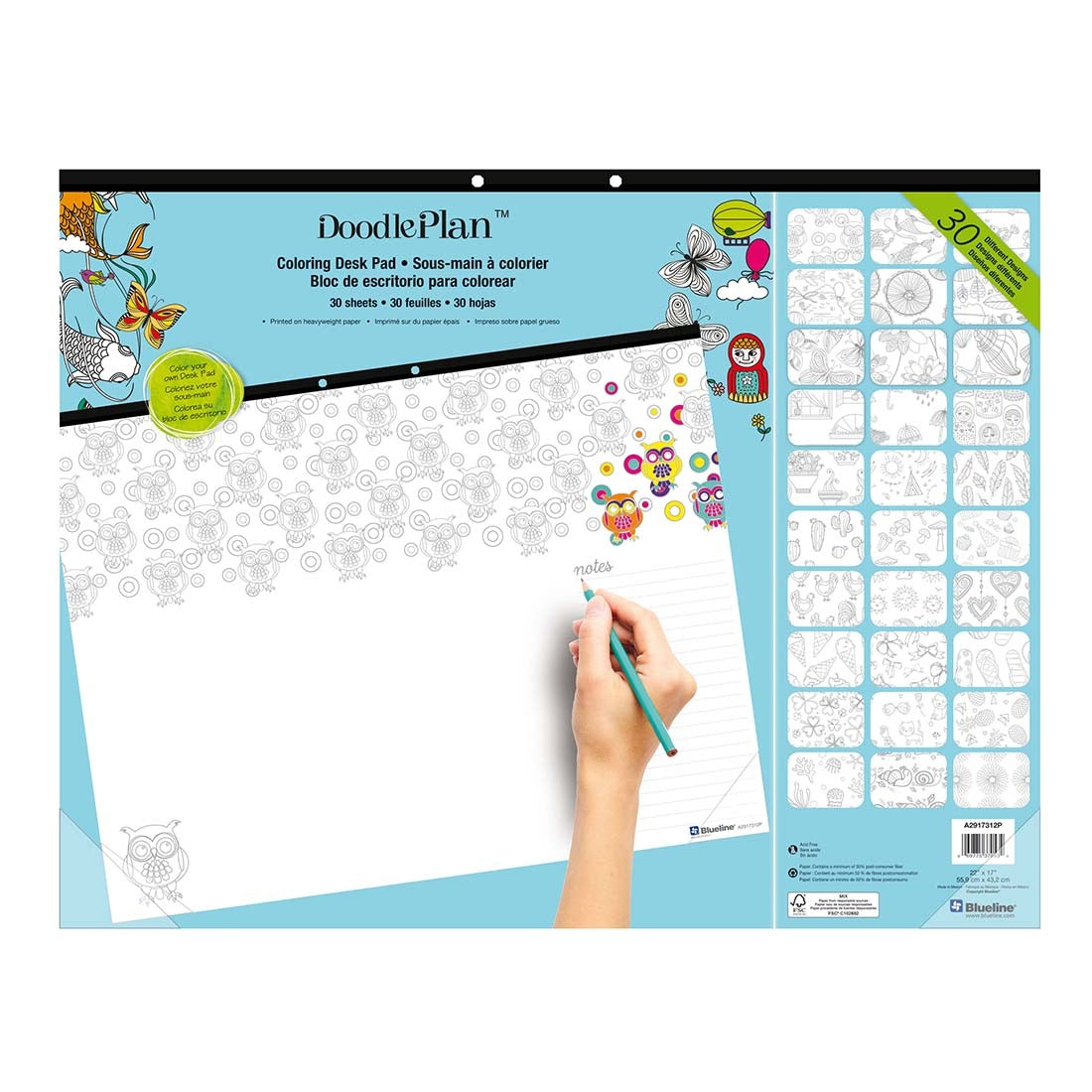 DoodlePlan™Coloring Desk Pad - Undated#color_multiplicty