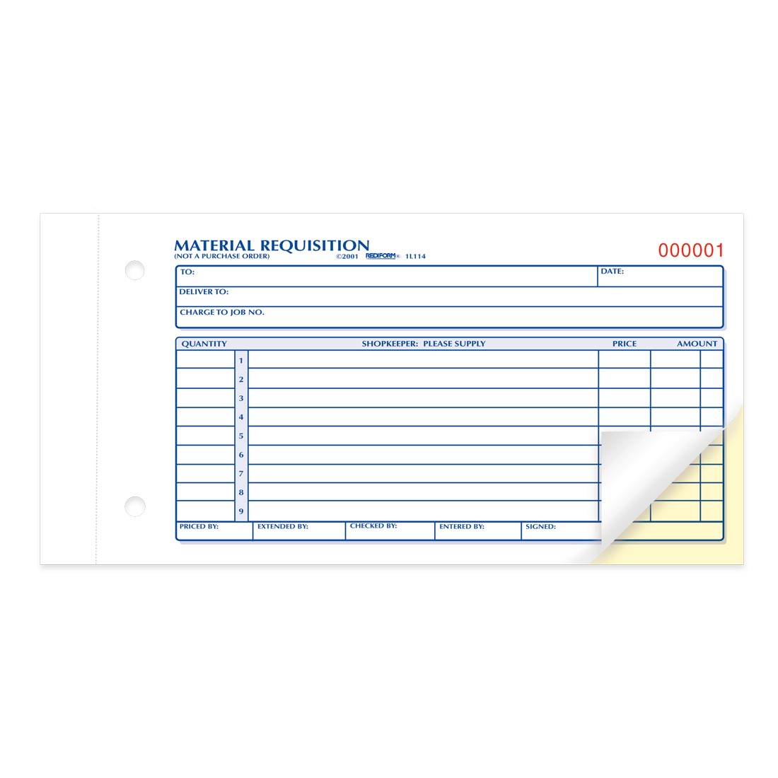 Material Requisition Book