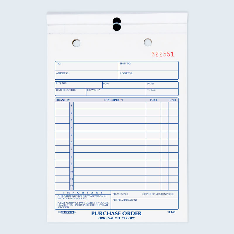 Purchase Order Book 1L141
