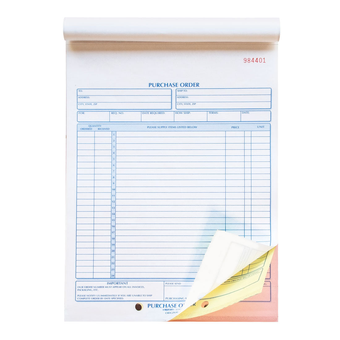 Purchase Order Book 1L147
