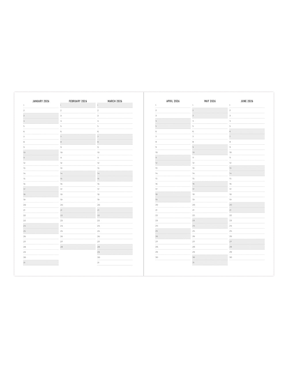 Letts of London Spring Valley A5 Week to View Planner 2026 - Multilanguage Mint 26-082377 #color_spring-valley-mint