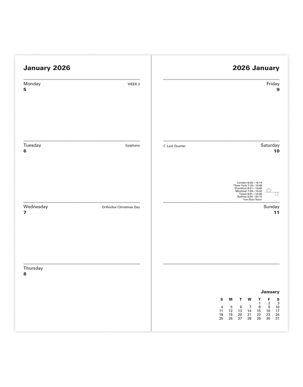 Letts of London Classic Slim Week to View Planner with Monthly Planners 2026 - English Burgundy 26-T3SUBG color_burgundy