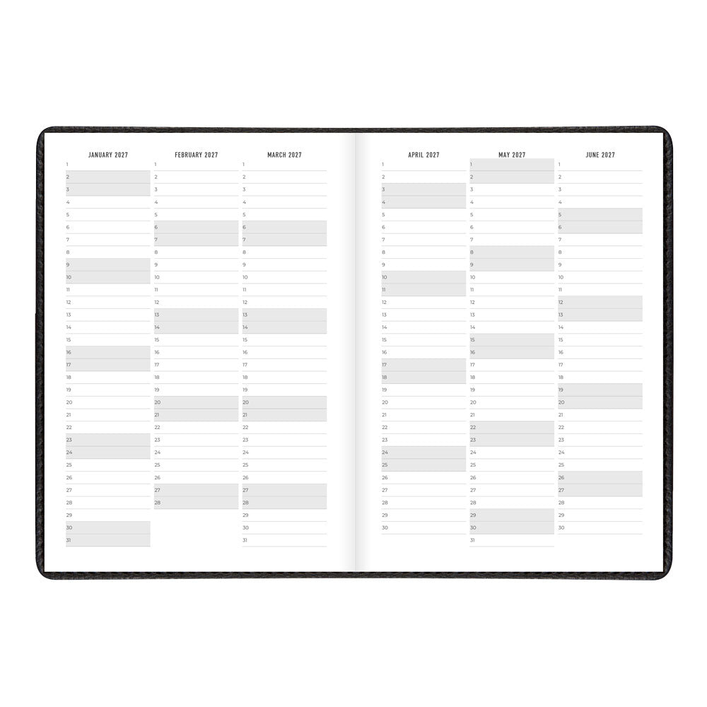 Letts A5 Weekly Planner, Milano, 2027 Black 27-080569#color_black