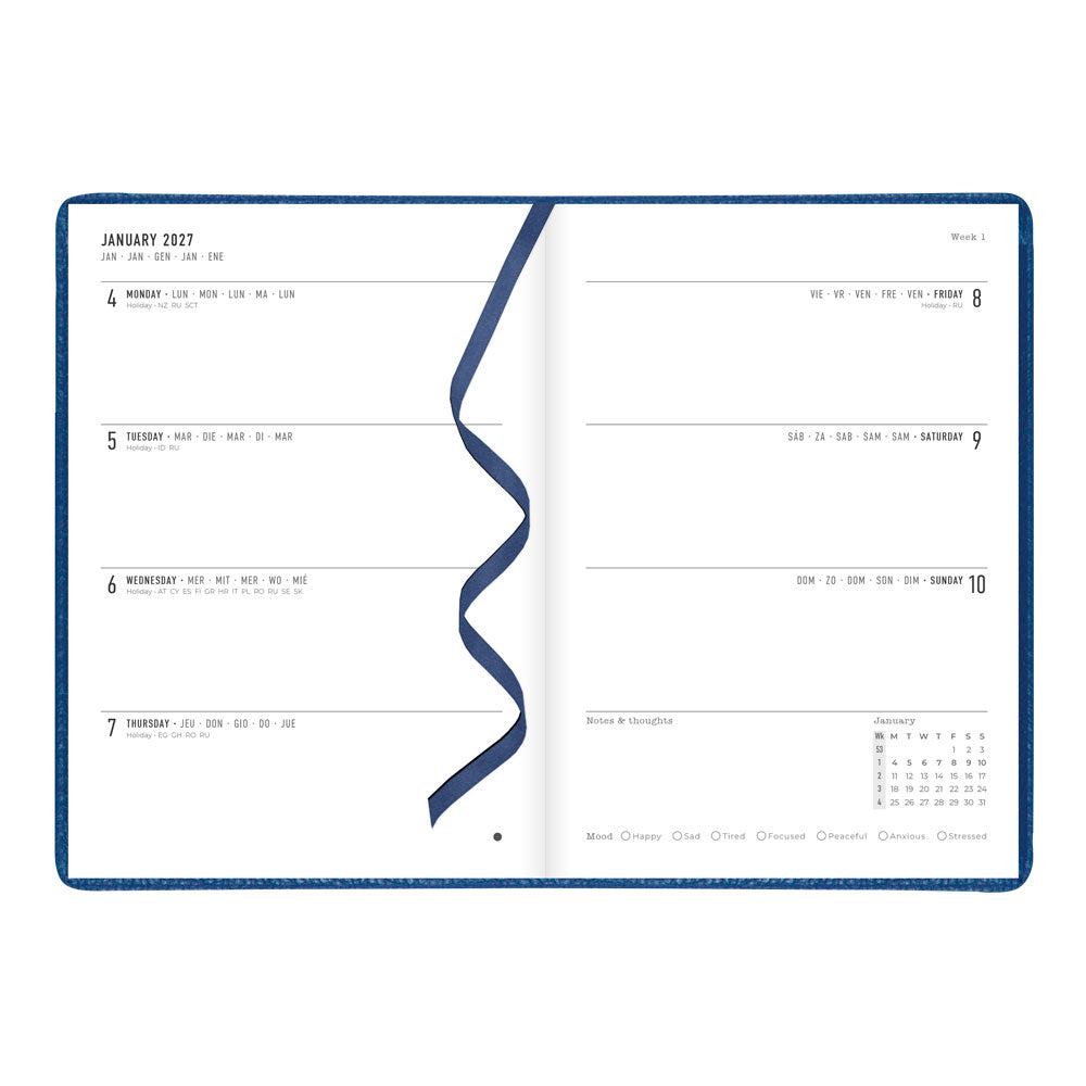 Letts A5 Weekly Planner, Milano, 2027 Blue 27-080570#color_blue