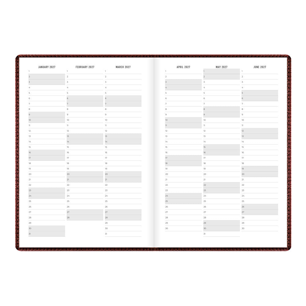 Letts A5 Weekly Planner, Milano, 2027 Chocolate 27-081170#color_chocolate