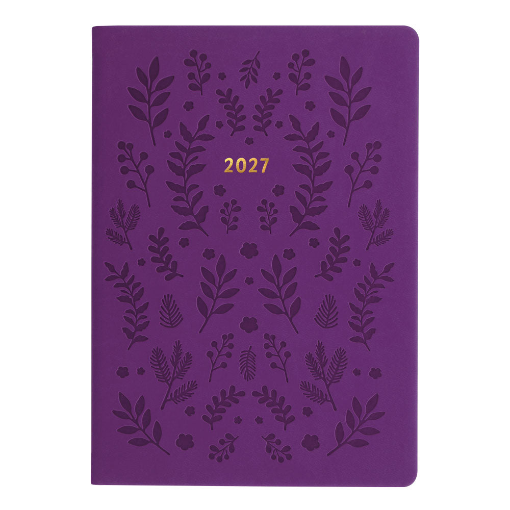 Letts A5 Weekly Planner, Woodland, 2027 Purple 27-082163#color_woodland-purple