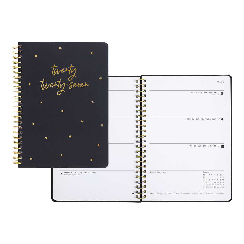 Letts A5 Weekly Planner, Celebrate, 2027 Grey 27-082184#color_grey