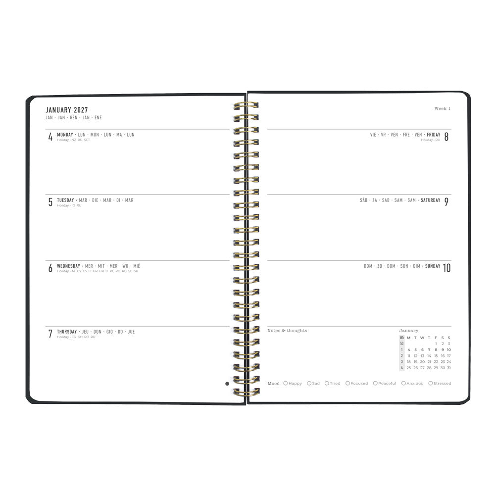 Letts A5 Weekly Planner, Celebrate, 2027 Grey 27-082184#color_grey