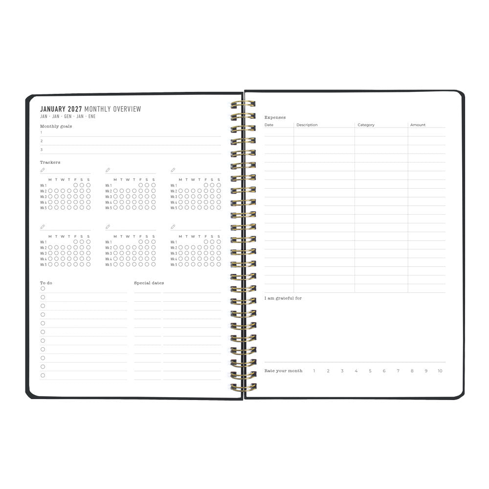 Letts A5 Weekly Planner, Celebrate, 2027 Grey 27-082184#color_grey