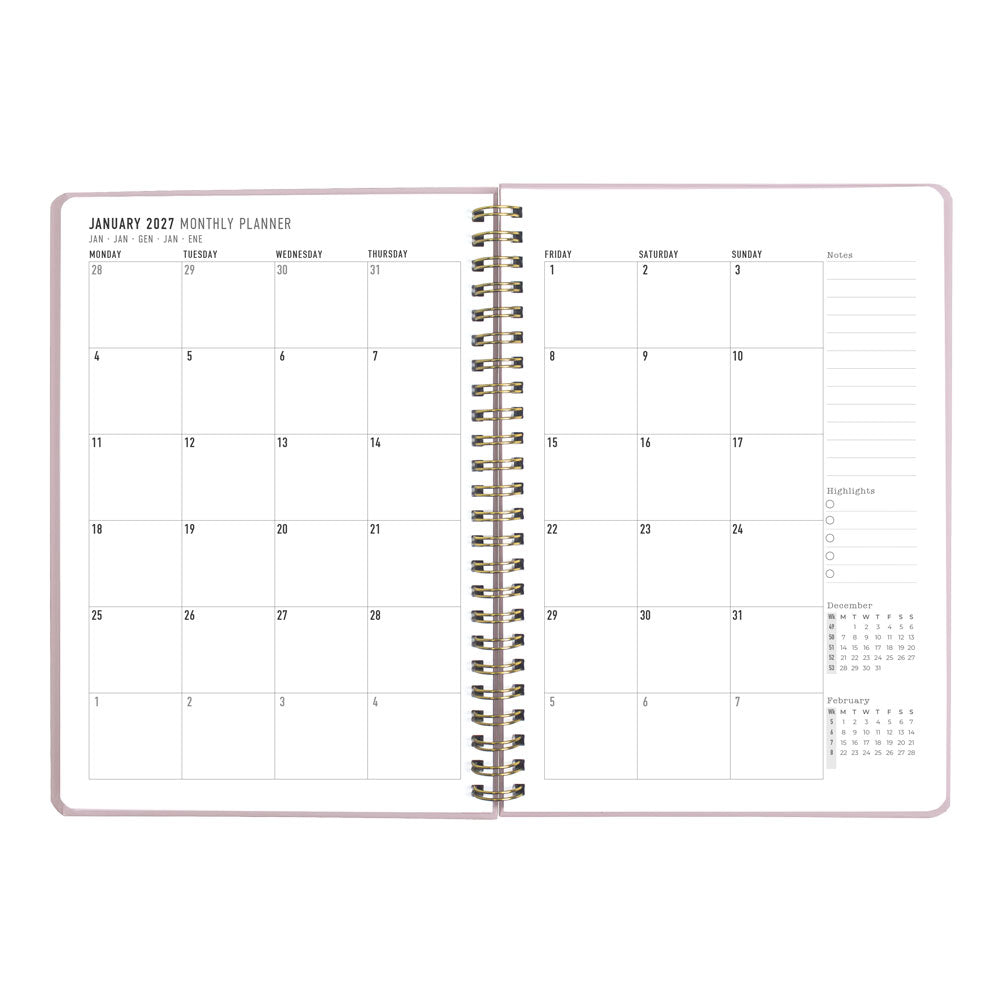 Letts A5 Weekly Planner, Celebrate, 2027 Rose 27-082185#color_celebrate-rose