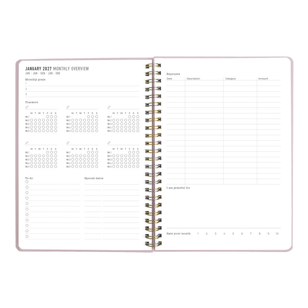 Letts A5 Weekly Planner, Celebrate, 2027 Rose 27-082185#color_celebrate-rose
