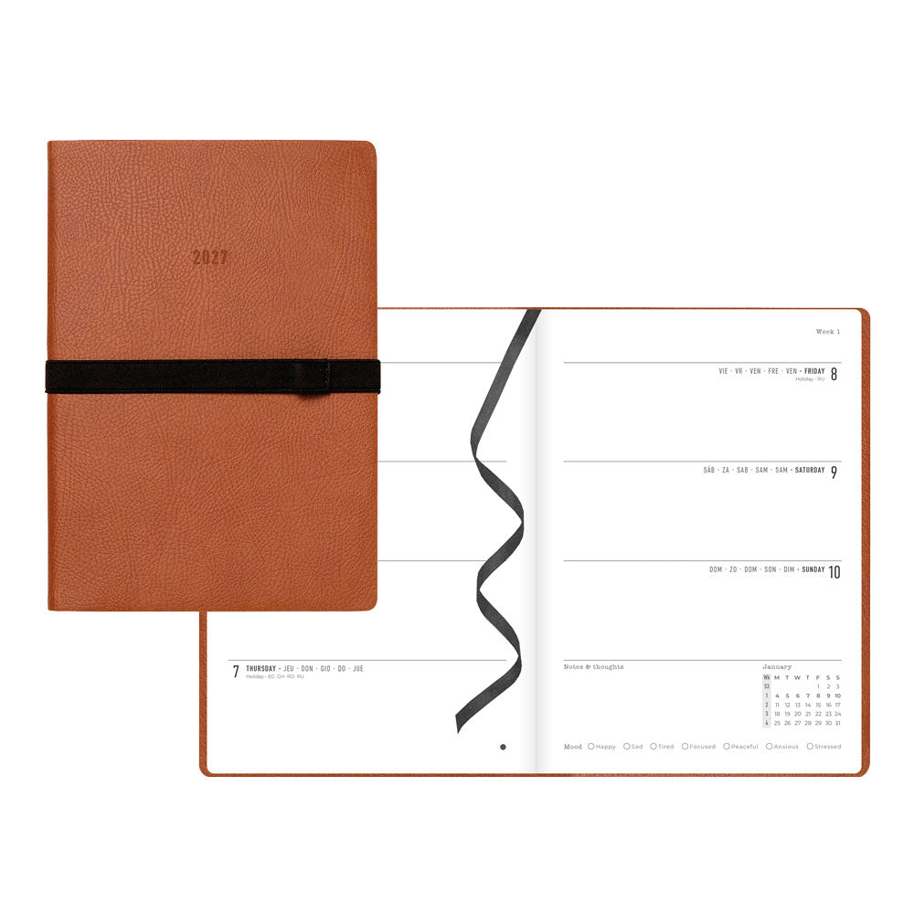 Letts A5 Weekly Planner, Oslo, 2027 Tan 27-082334#color_tan