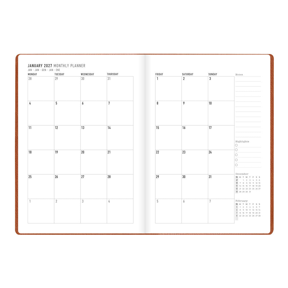 Letts A5 Weekly Planner, Oslo, 2027 Tan 27-082334#color_tan