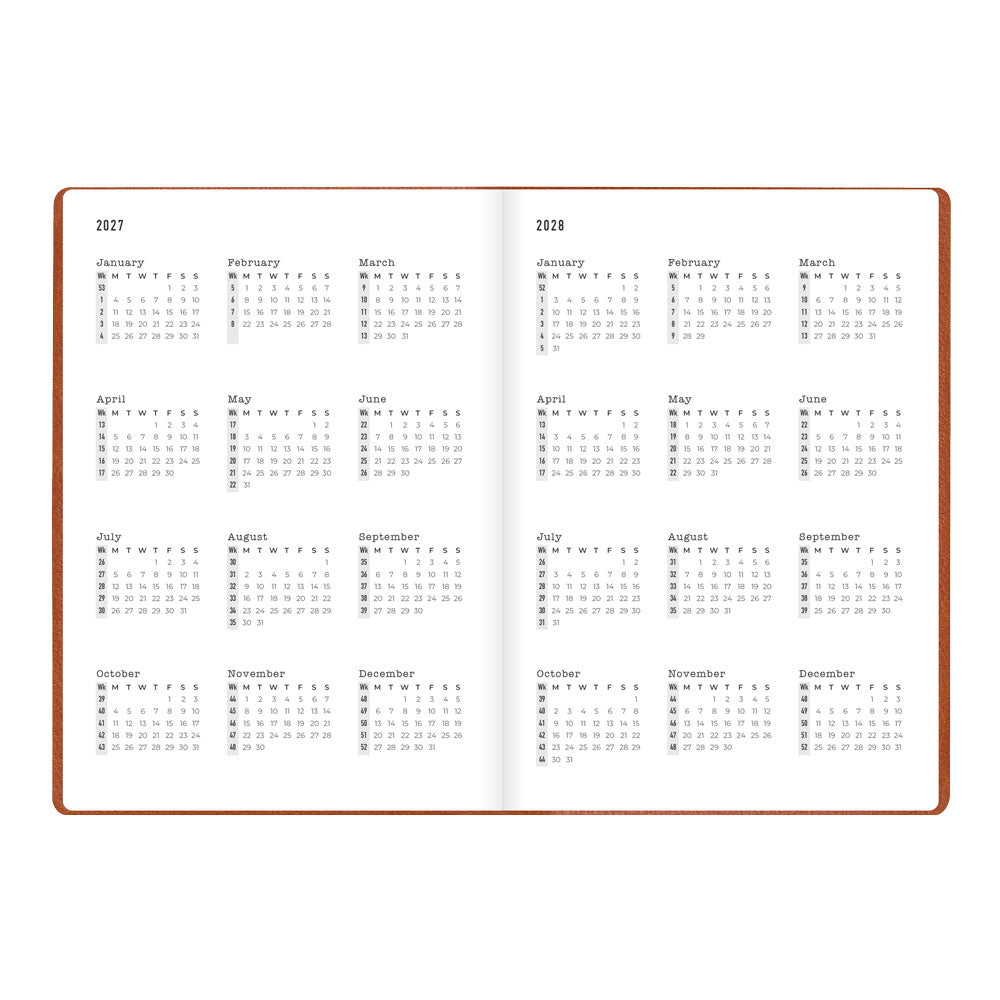 Letts A5 Weekly Planner, Oslo, 2027 Tan 27-082334#color_tan