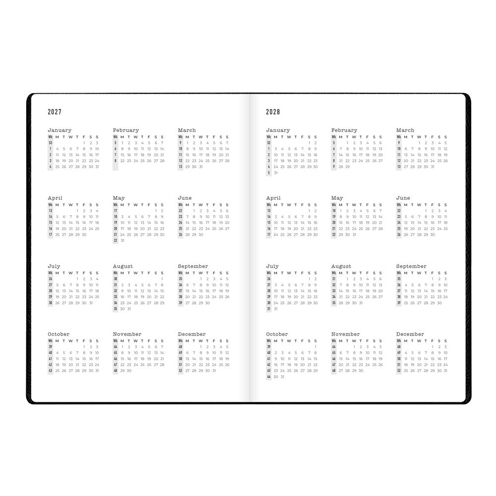 Letts A5 Weekly Planner, Oslo, 2027 Black 27-082335#color_black