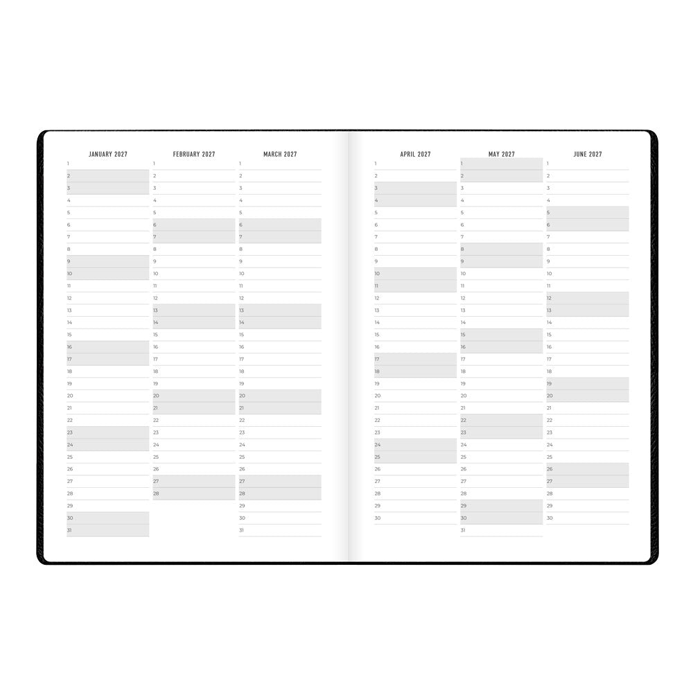 Letts A5 Weekly Planner, Oslo, 2027 Black 27-082335#color_black