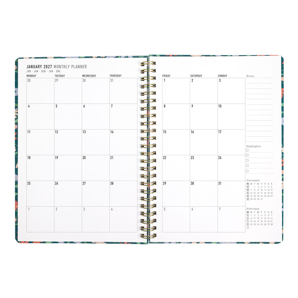 Letts A5 Weekly Planner, Spring Valley, 2027 Green 27-082376#color_green