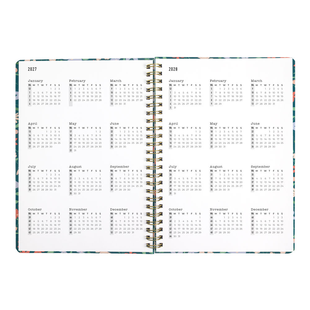 Letts A5 Weekly Planner, Spring Valley, 2027 Green 27-082376#color_green