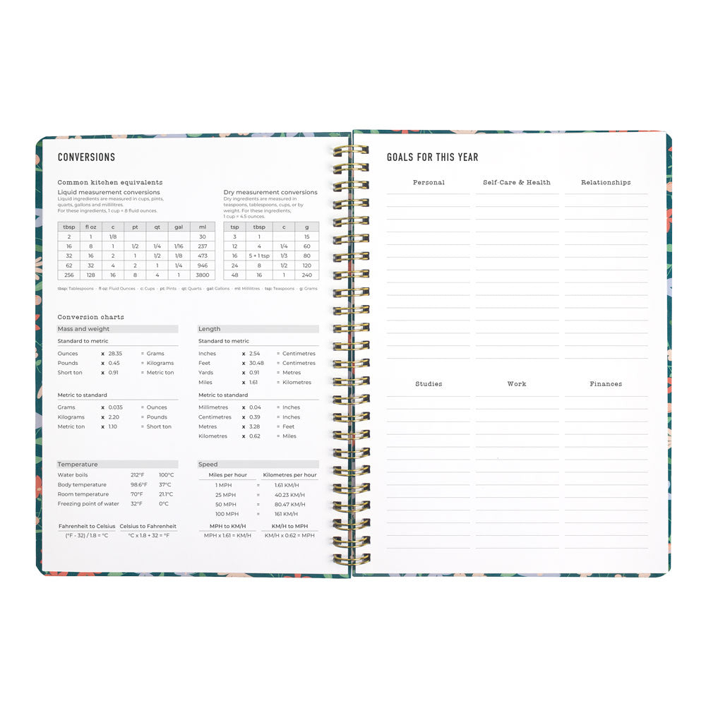 Letts A5 Weekly Planner, Spring Valley, 2027 Green 27-082376#color_green
