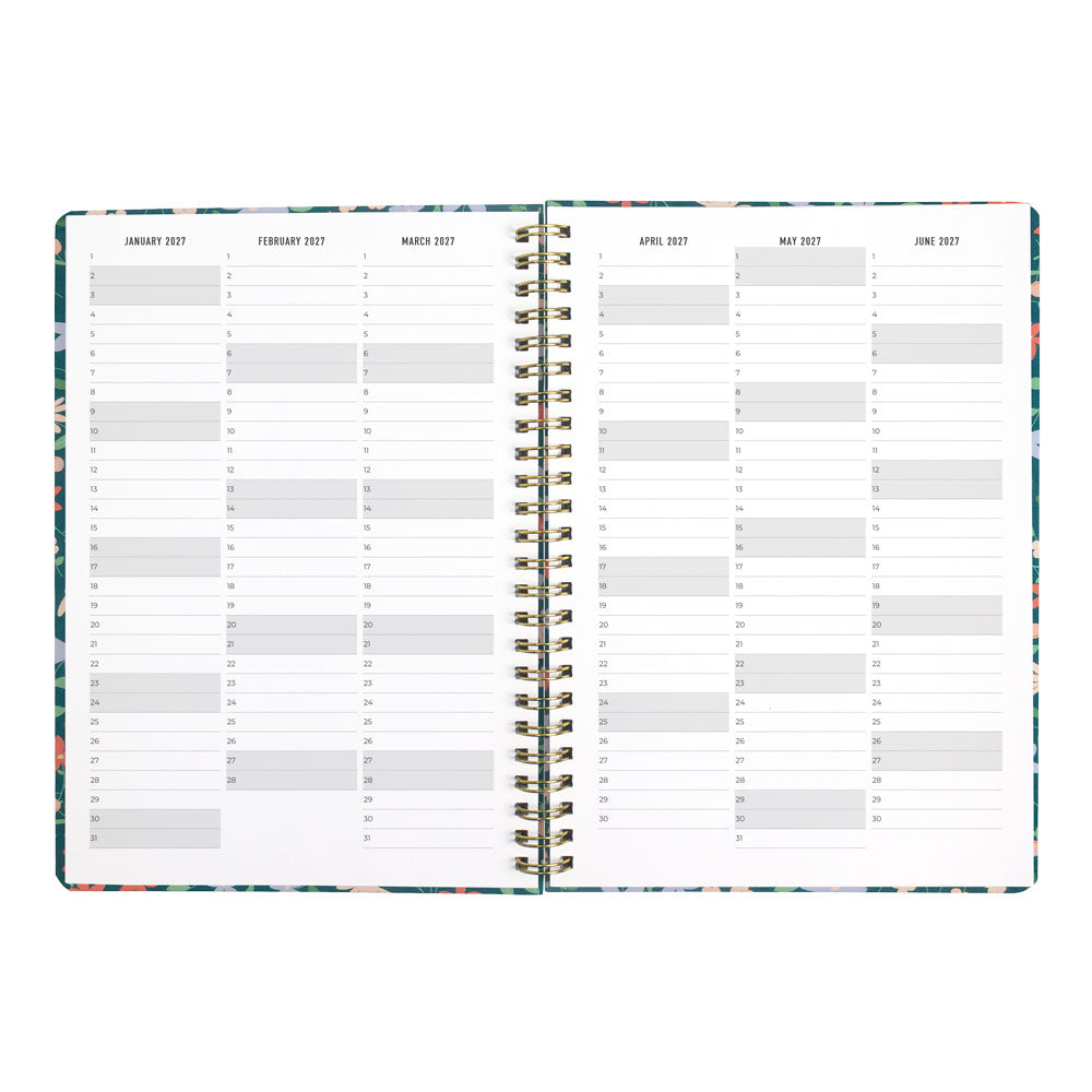 Letts A5 Weekly Planner, Spring Valley, 2027 Green 27-082376#color_green