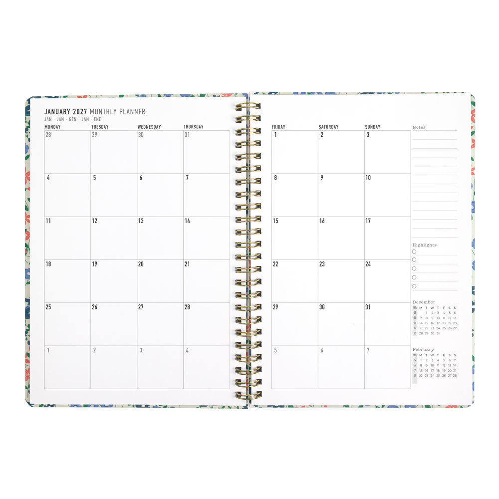 Letts A5 Weekly Planner, Spring Valley, 2027 Mint 27-082377#color_mint