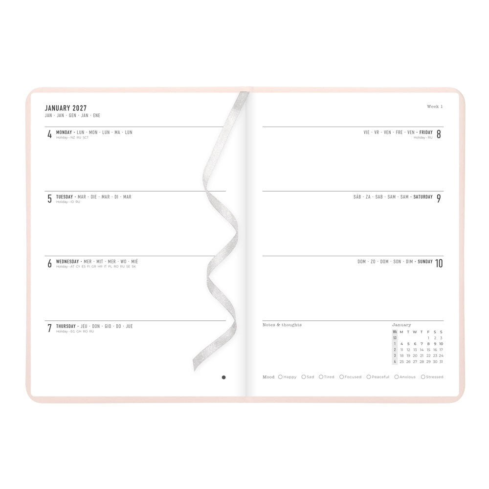 Letts A5 Weekly Planner, Conscious, 2027 Rosewater 27-082399#color_rosewater