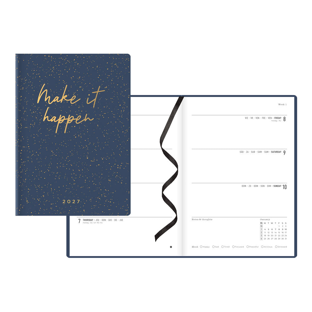 Letts A5 Weekly Planner, Inspire, 2027 Navy 27-082484#color_navy