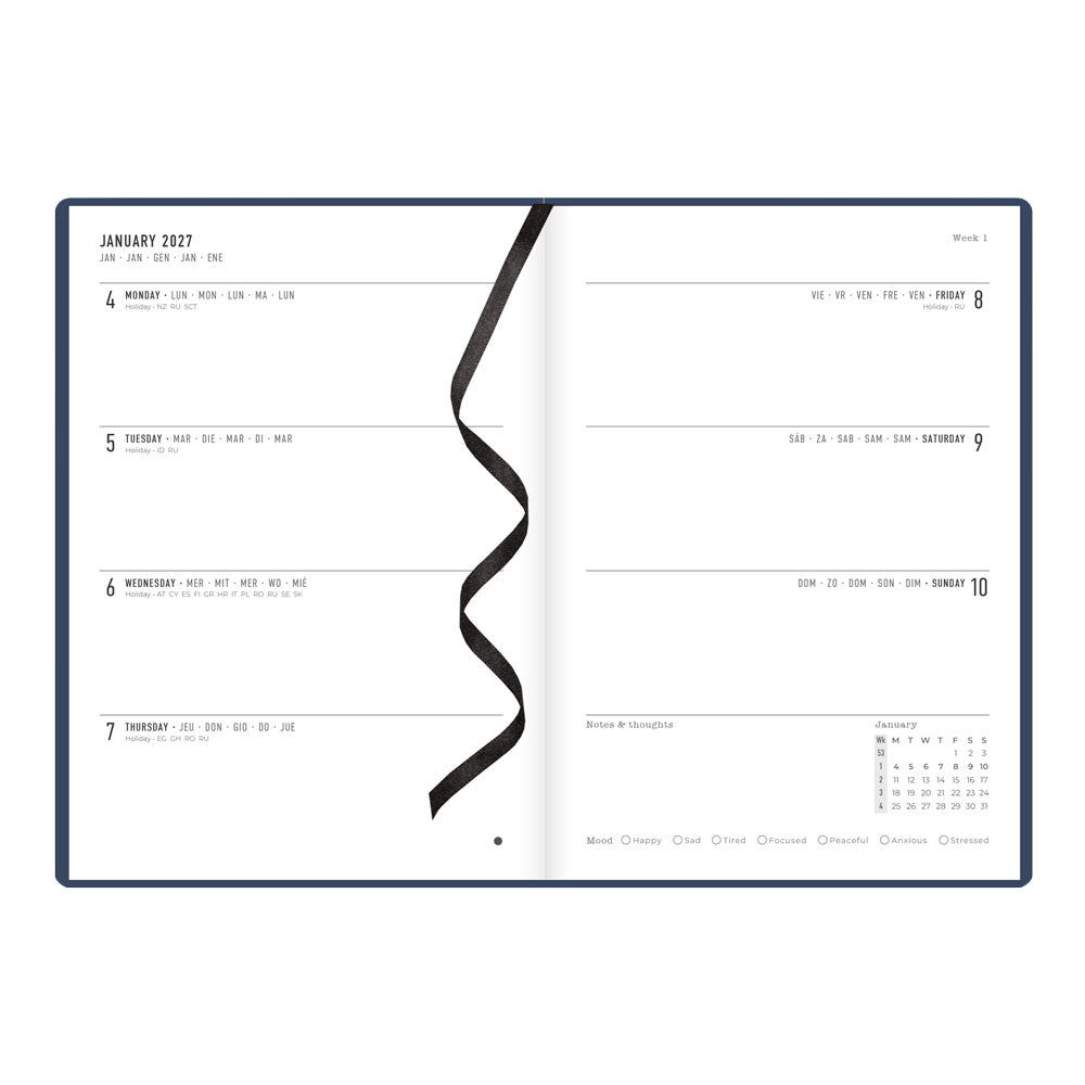 Letts A5 Weekly Planner, Inspire, 2027 Navy 27-082484#color_navy