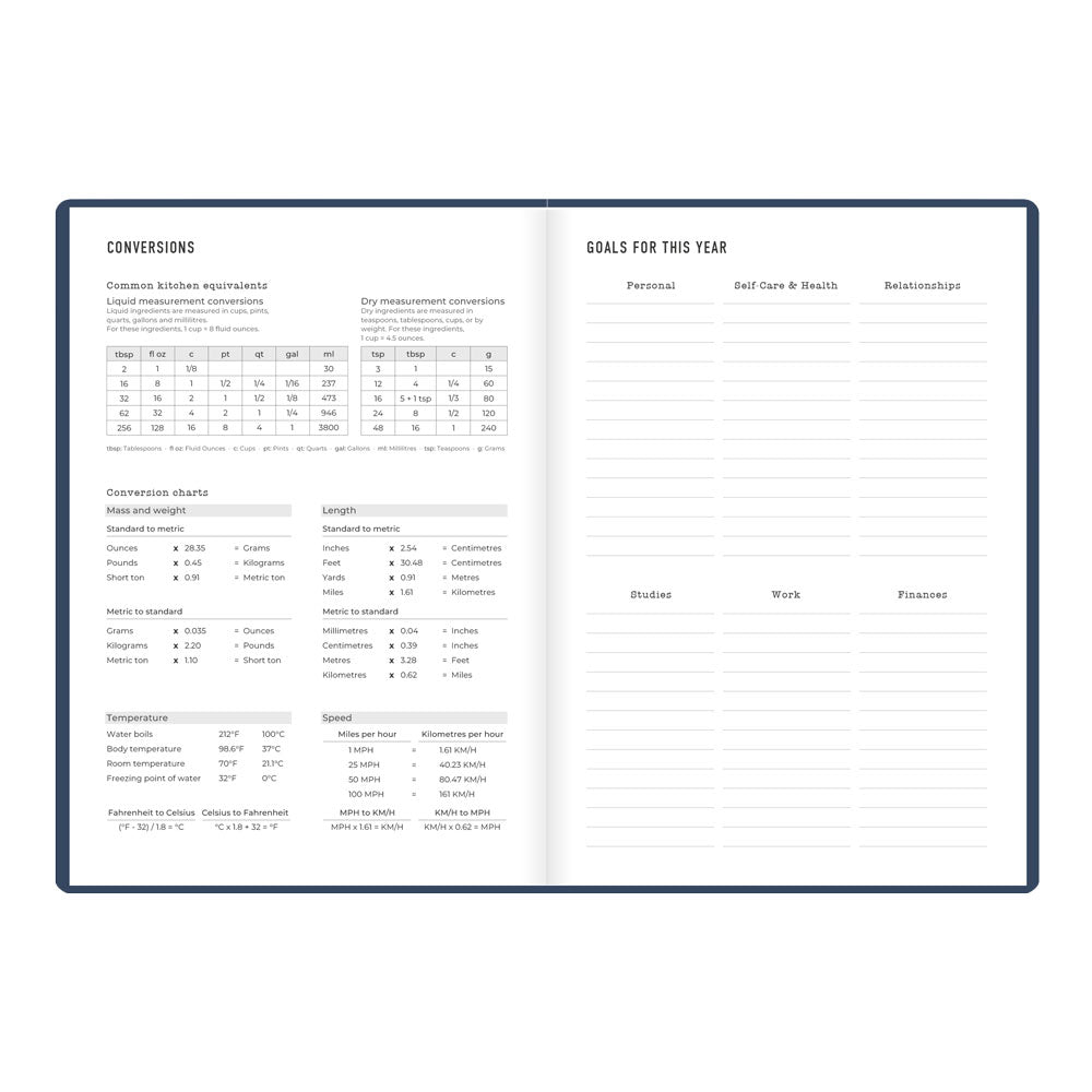 Letts A5 Weekly Planner, Inspire, 2027 Navy 27-082484#color_navy