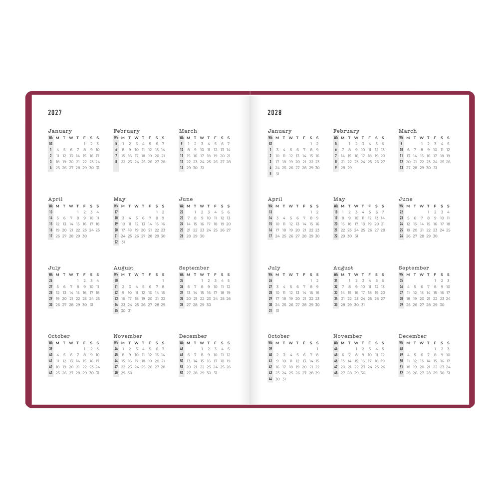Letts A5 Weekly Planner, Inspire, 2027 Plum 27-082485#color_plum