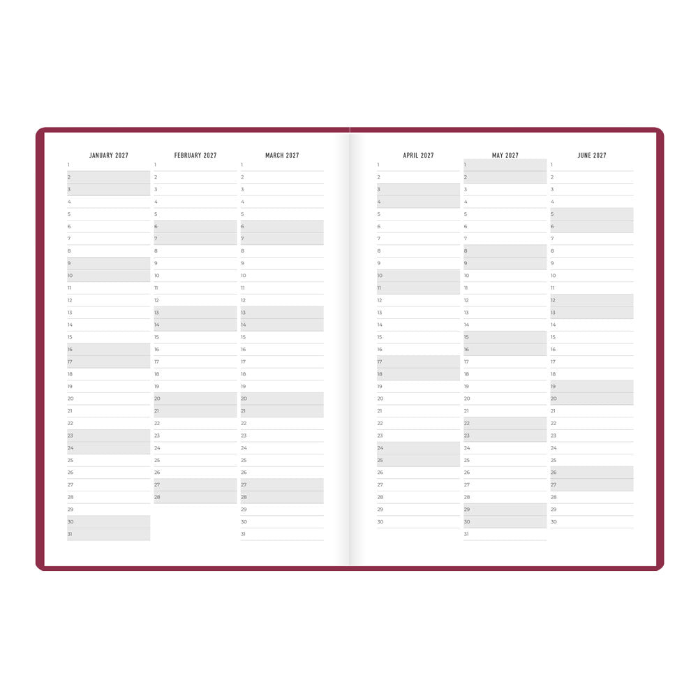 Letts A5 Weekly Planner, Inspire, 2027 Plum 27-082485#color_plum
