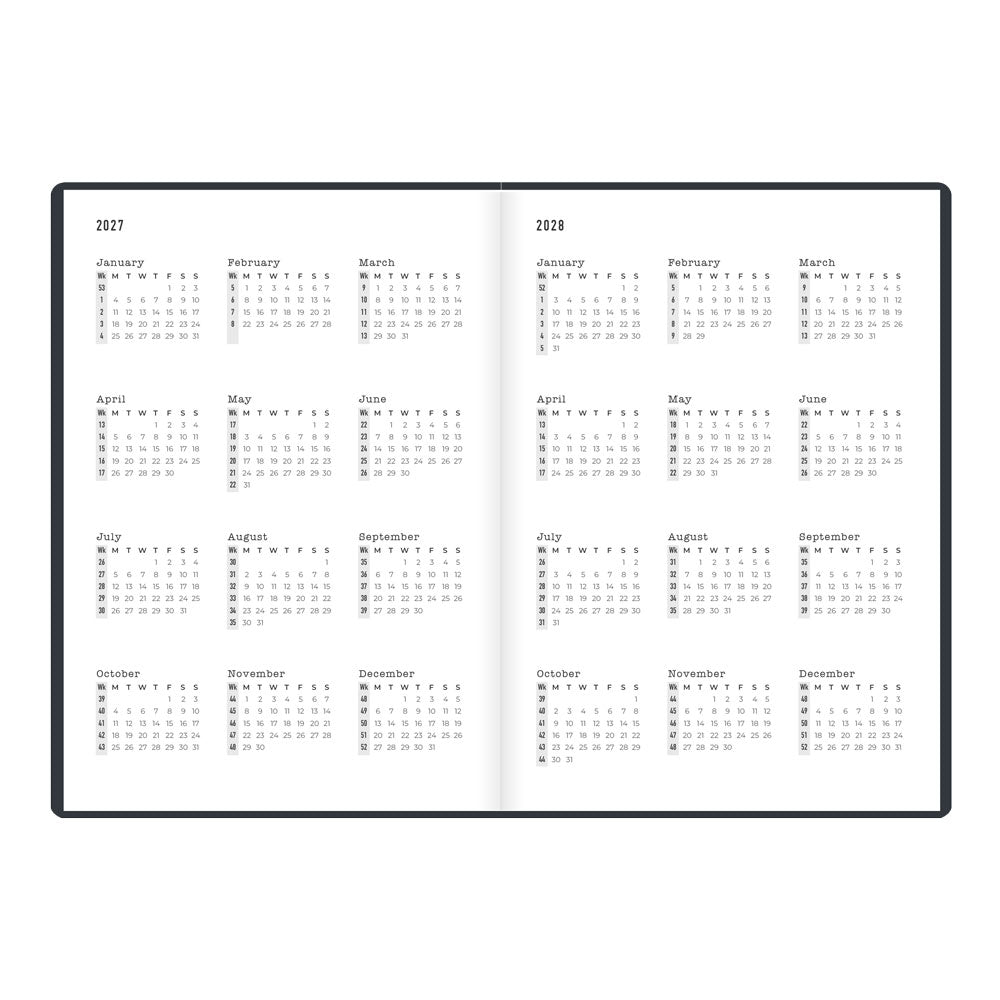 Letts A5 Weekly Planner, Inspire, 2027 Charcoal 27-082486#color_charcoal