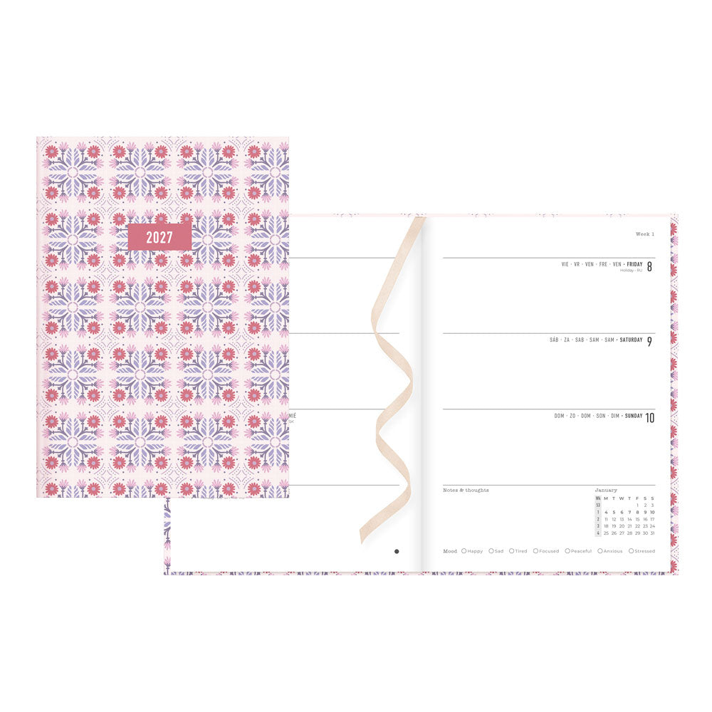 Letts A5 Weekly Planner, Morocco, 2027 Pink 27-082494#color_morocco-pink