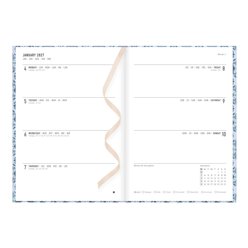 Letts A5 Weekly Planner, Morocco, 2027 Blue 27-082495#color_morocco-blue