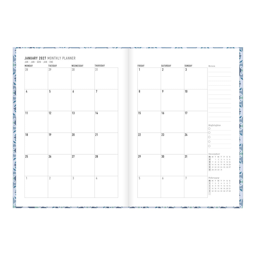 Letts A5 Weekly Planner, Morocco, 2027 Blue 27-082495#color_morocco-blue
