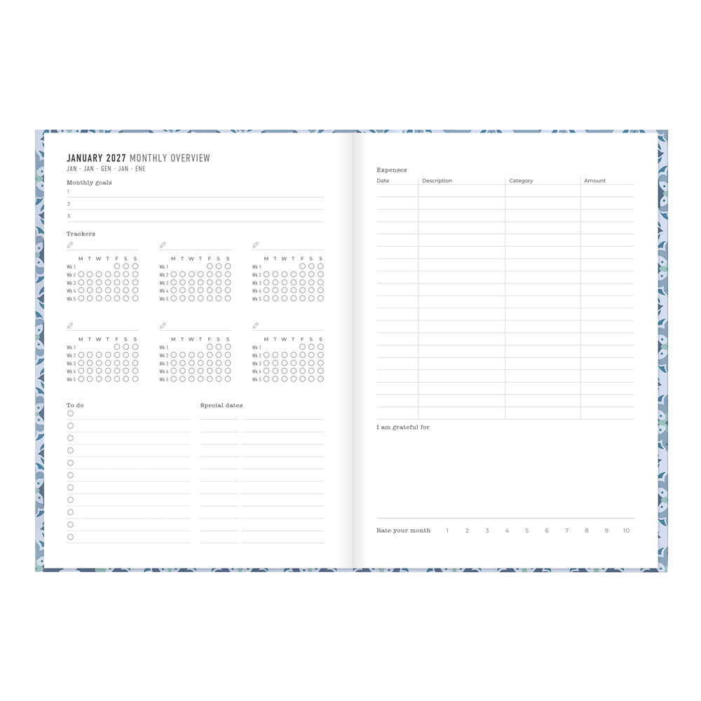 Letts A5 Weekly Planner, Morocco, 2027 Blue 27-082495#color_morocco-blue