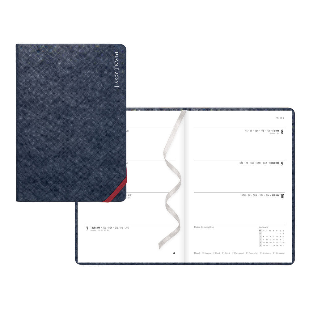 Letts A5 Weekly Planner, Serene, 2027 Midnight 27-082499#color_midnight