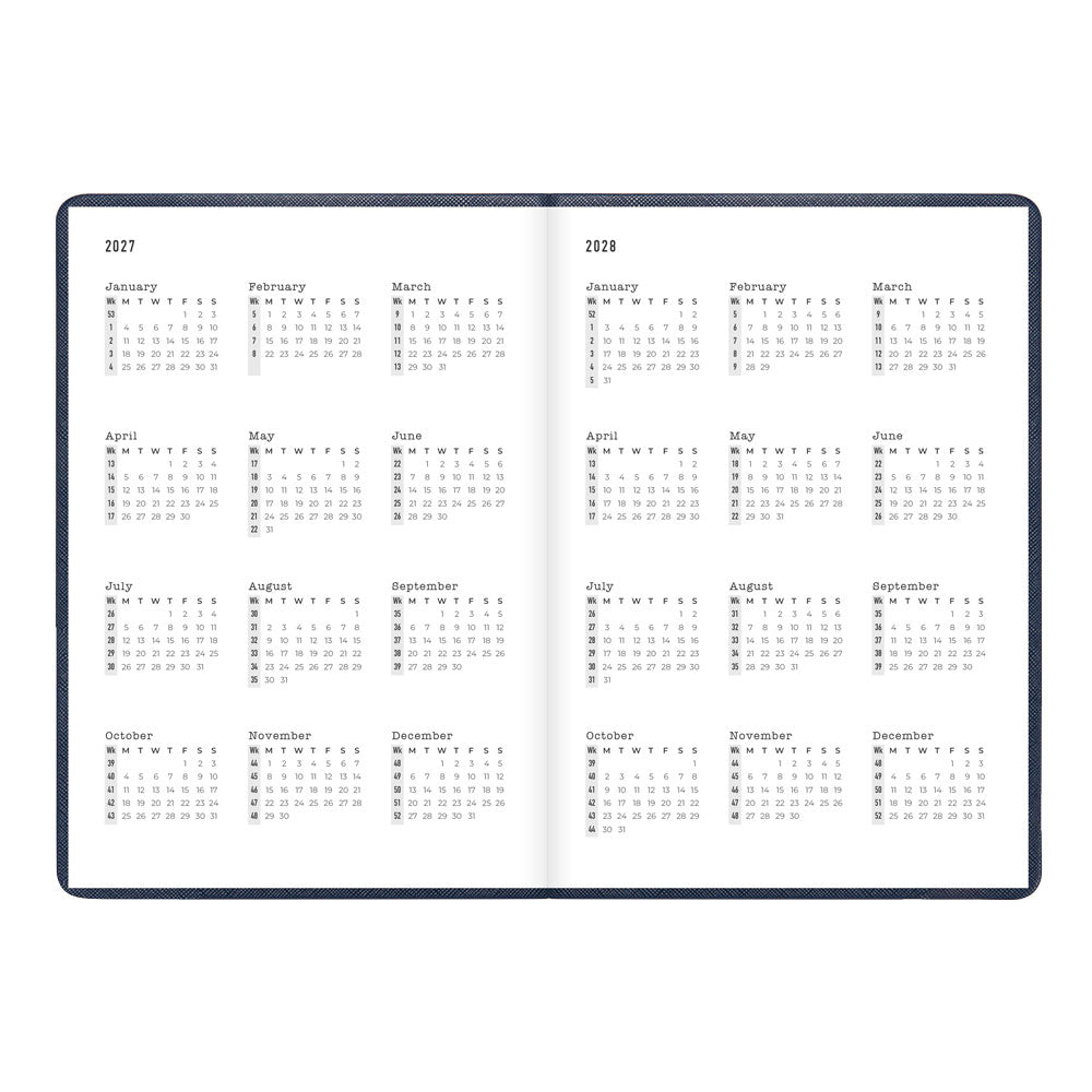 Letts A5 Weekly Planner, Serene, 2027 Midnight 27-082499#color_midnight