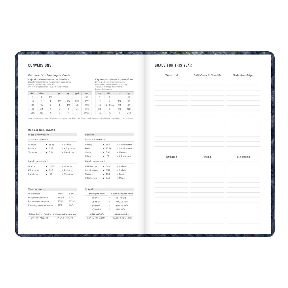 Letts A5 Weekly Planner, Serene, 2027 Midnight 27-082499#color_midnight