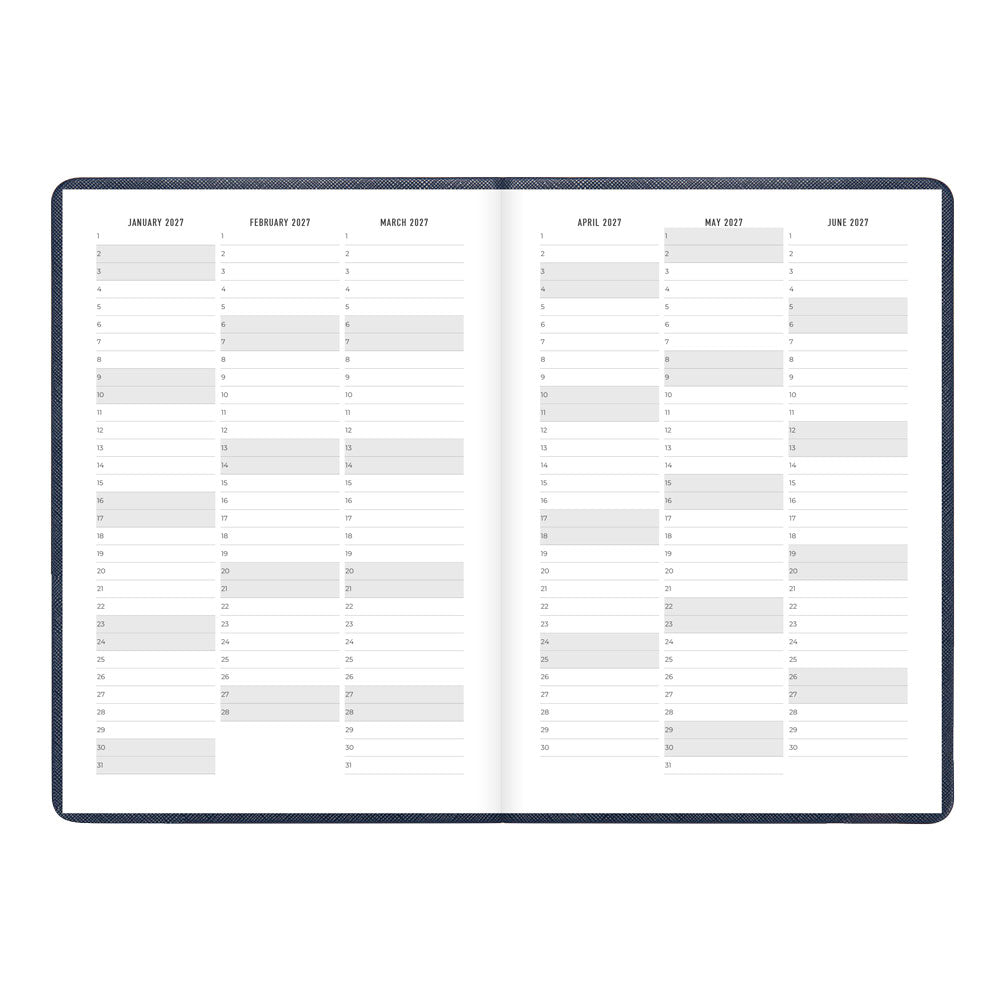 Letts A5 Weekly Planner, Serene, 2027 Midnight 27-082499#color_midnight