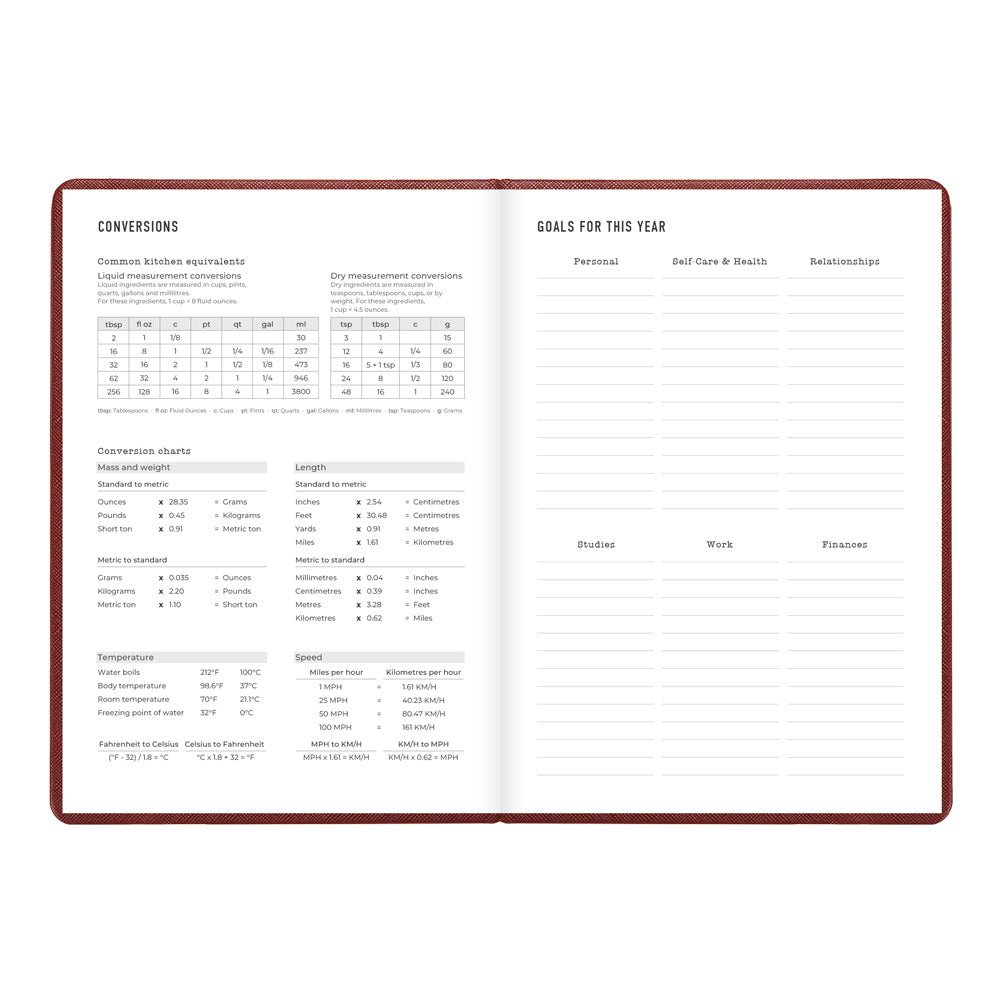 Letts A5 Weekly Planner, Serene, 2027 Burgundy 27-082501#color_burgundy
