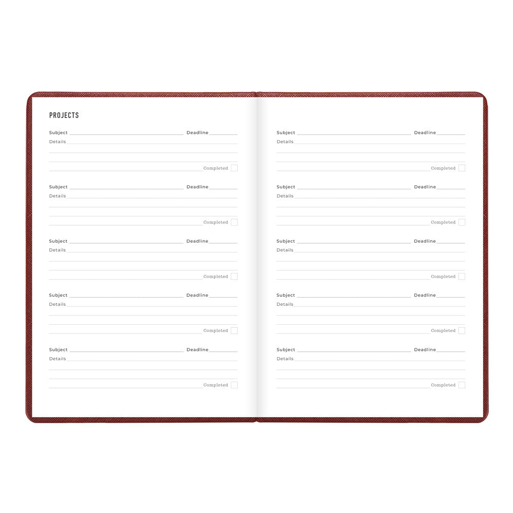 Letts A5 Weekly Planner, Serene, 2027 Burgundy 27-082501#color_burgundy