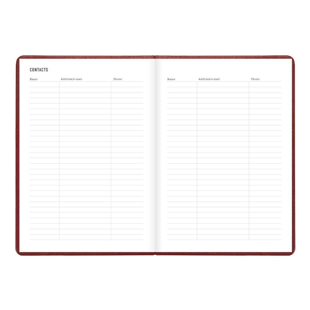 Letts A5 Weekly Planner, Serene, 2027 Burgundy 27-082501#color_burgundy