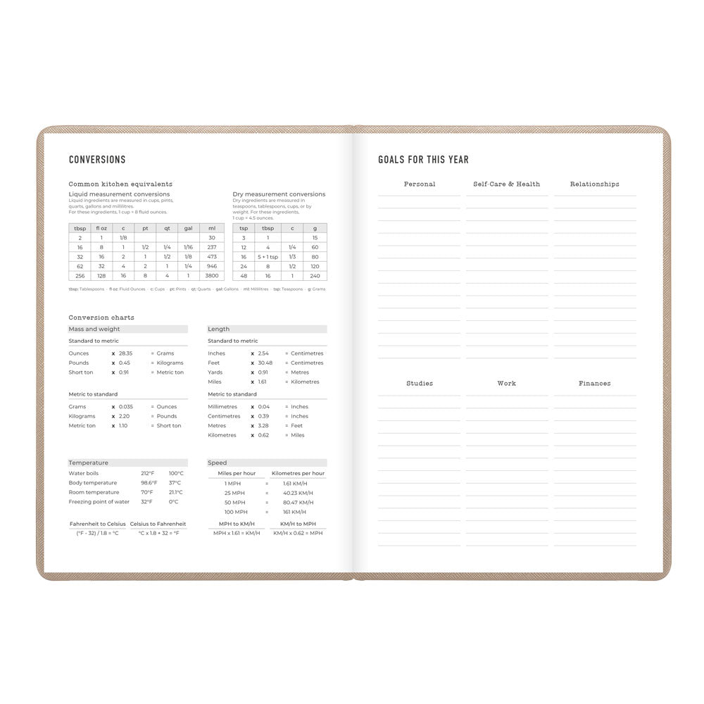 Letts A5 Weekly Planner, Serene, 2027 Taupe 27-082503#color_taupe