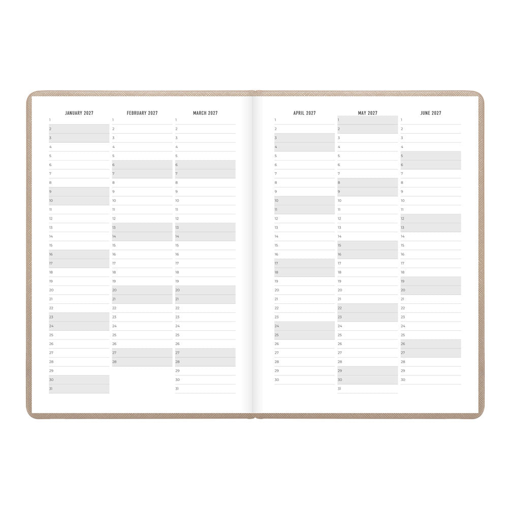 Letts A5 Weekly Planner, Serene, 2027 Taupe 27-082503#color_taupe