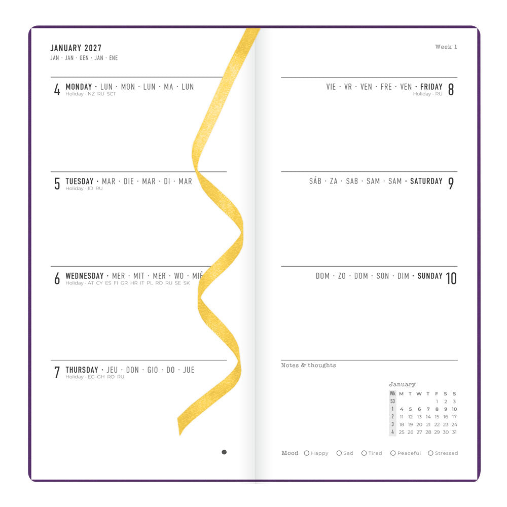 Letts Slim Weekly Planner, Woodland, 2027 Purple 27-082548#color_woodland-purple